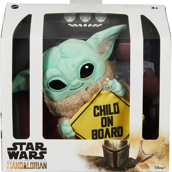 Star Wars The Mandalorian Grogu Baby Yoda The Child On Board Plush Hanging Sign - Picture 1 of 6